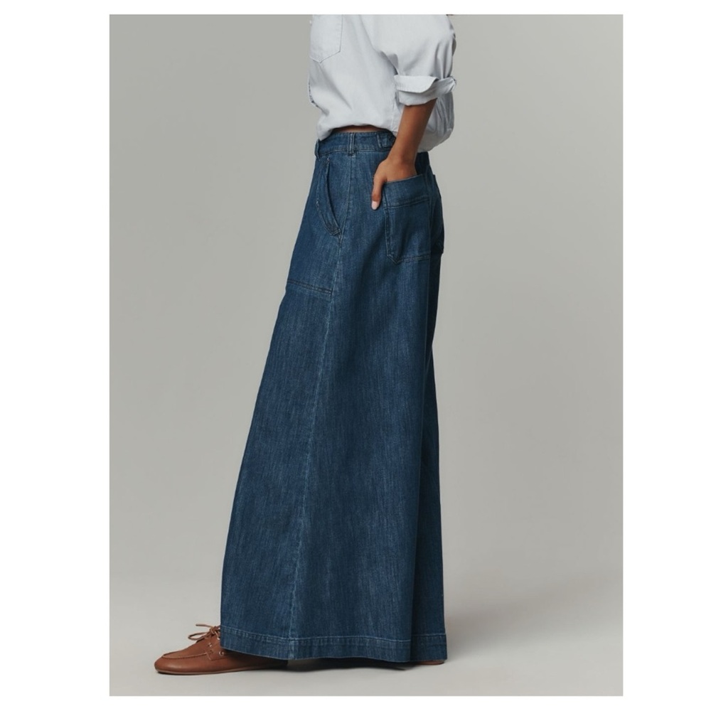 Anthropologie Wide-Leg Denim Jeans in Blue - Picture 4 of 14